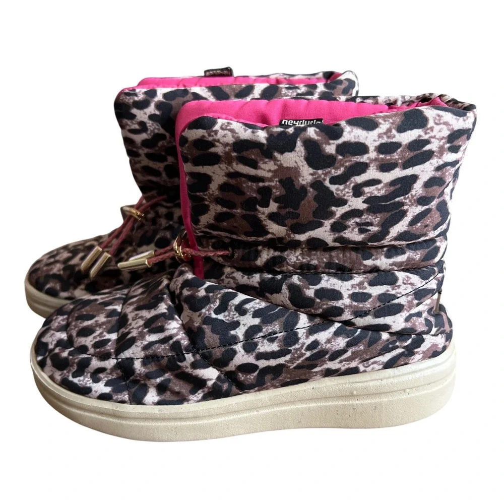 Hey Dude Girls Margot Eco Boots Leopard‎ Print Size 4 Youth NWT